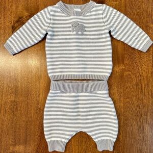 Carter's Gray and White Striped Knit Set